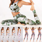 Özel Atletik Giyim Baskı Çiçek Kırpma Üst + Yoga Tayt Pantolon Tedarikçi