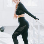 Hızlı Kuru kadın Yoga Giyim Kuşgözü Kusursuz Örgü Yoga Setleri Yüksek Belli Spor Tayt Tedarikçi