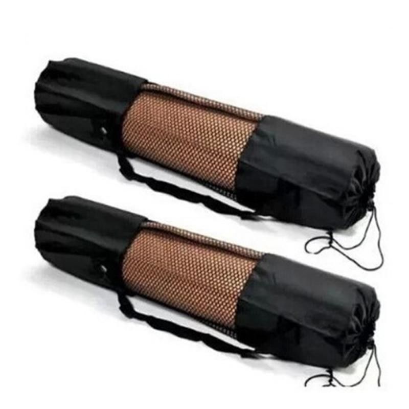 Siyah yoga mat taşıma çantası egzersiz fitness taşıyıcı naylon mesh merkezi ayarlanabilir spor taşıma çantaları Tedarikçi